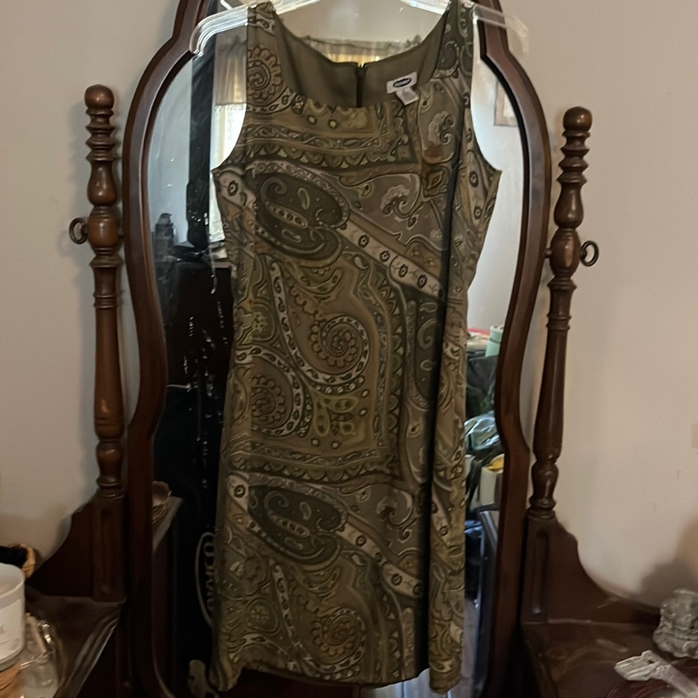 Paisley Greens and Gold Dress
